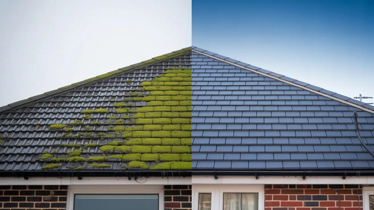 Roof Cleaning Before and After Transformation