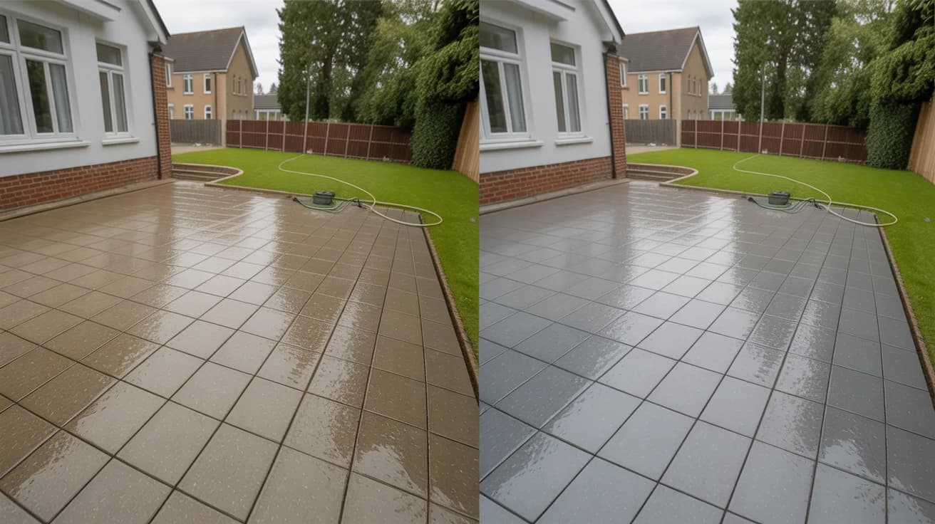 Driveway Pressure Washing Before and After